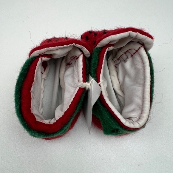 Handmade Felt Baby Strawberry Booties 4.5in Long Estimated Sz 12 months - Picture 5 of 5